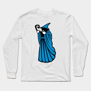 Hovering Blue Wizard Art Long Sleeve T-Shirt